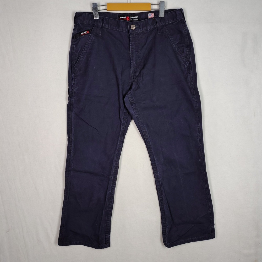 Ariat FR M4 Low Rise Boot Cut Work Pants Navy Blue 34x30 Flame Resistant CAT 2